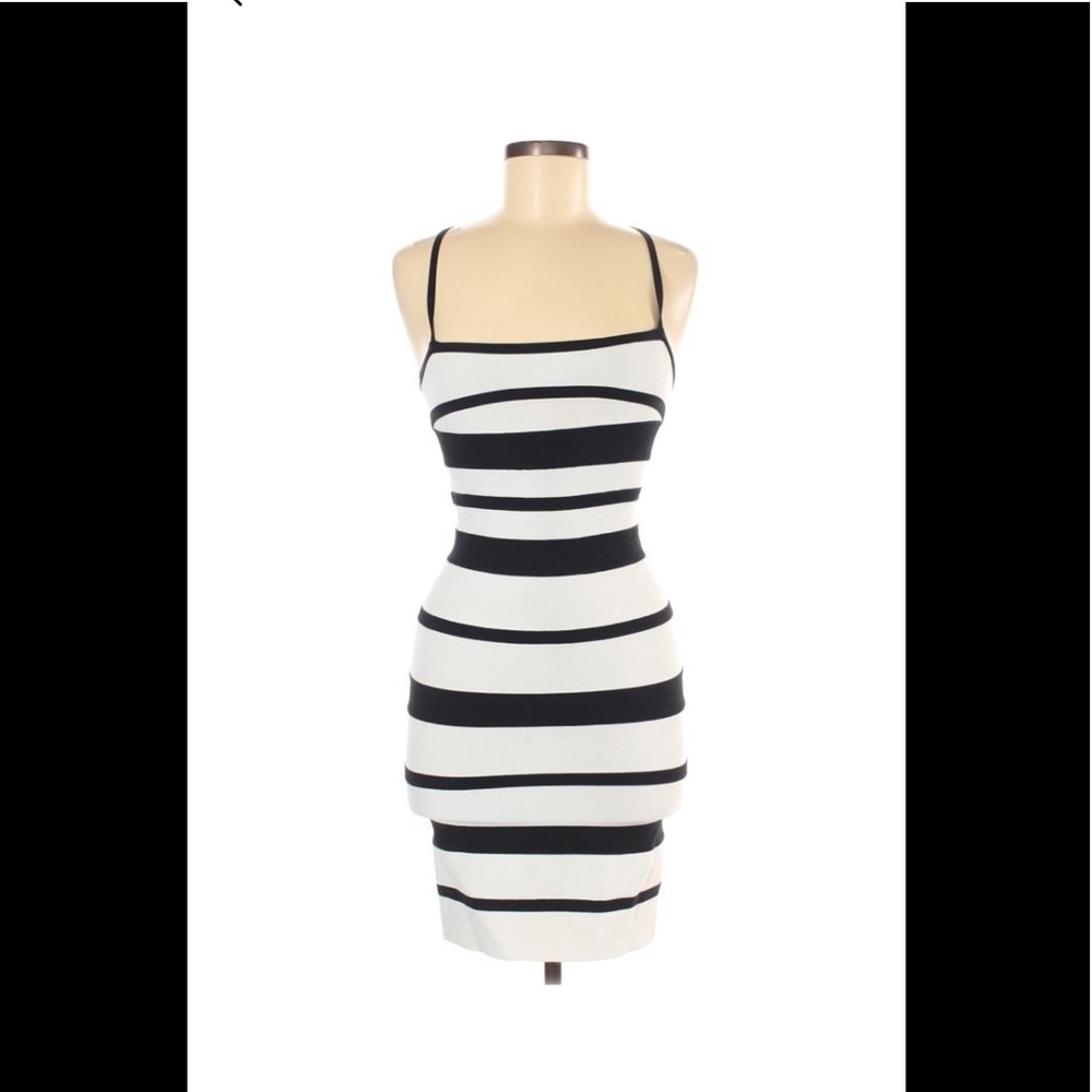 Herve Leger Striped Bandage Dress - Authentic